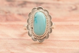 Genuine Sonoran Turquoise Sterling Silver Navajo Ring